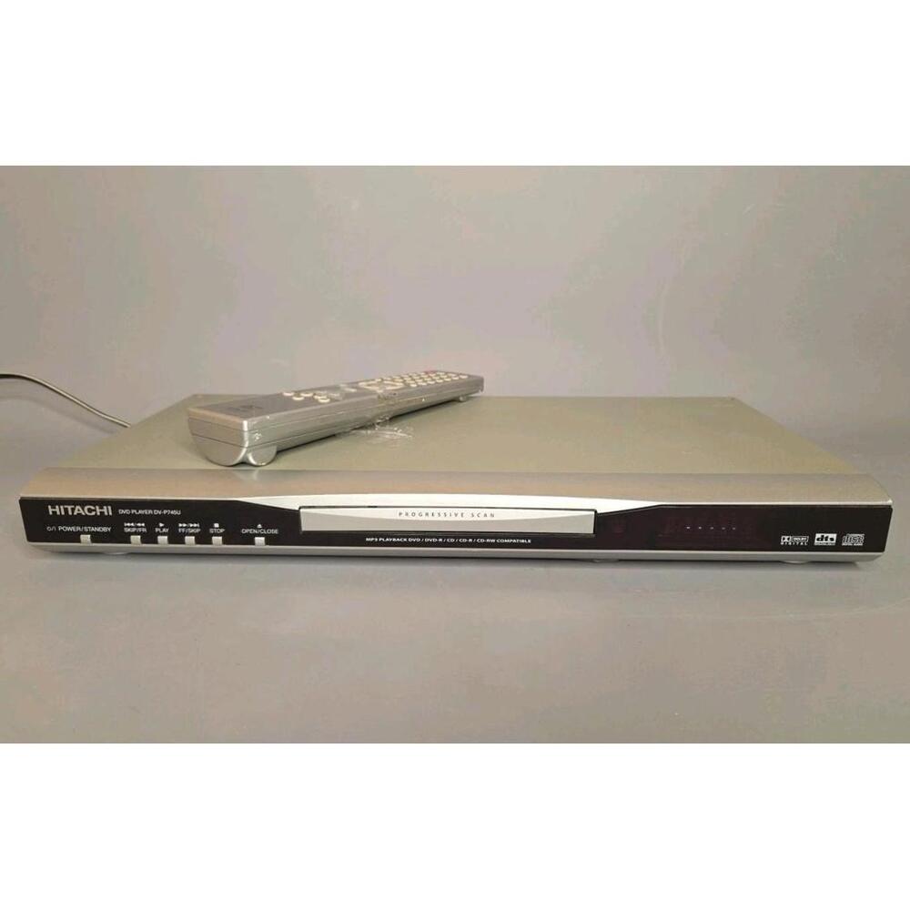 Hitachi DV-P745U DVD Player Progressive Scan MP3 CD, With Remote, Tested Works